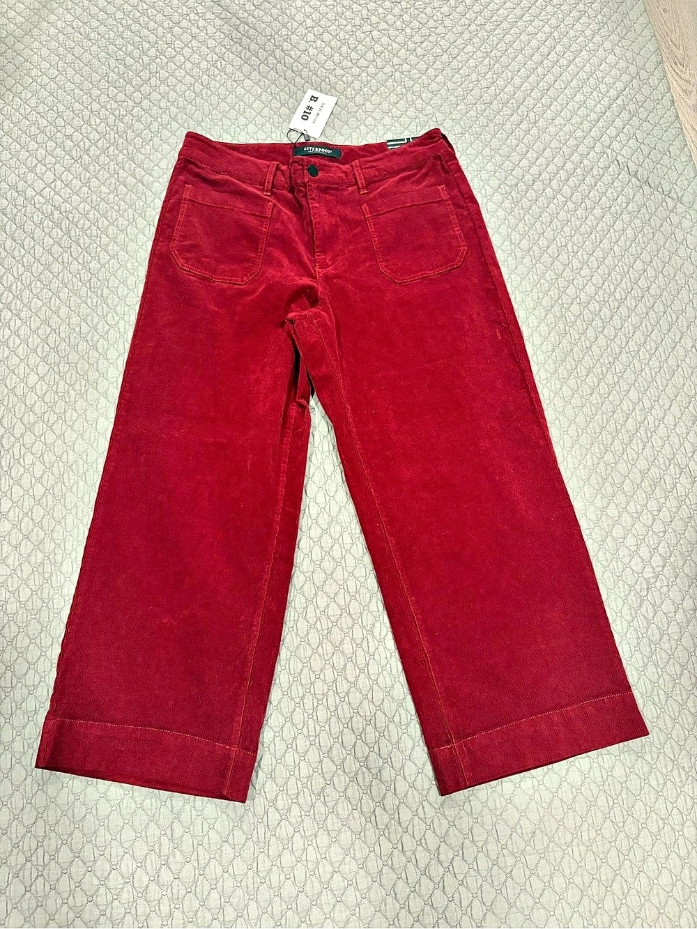 Liverpool Cropped Corduroy Pants in Red Size 12P NWT